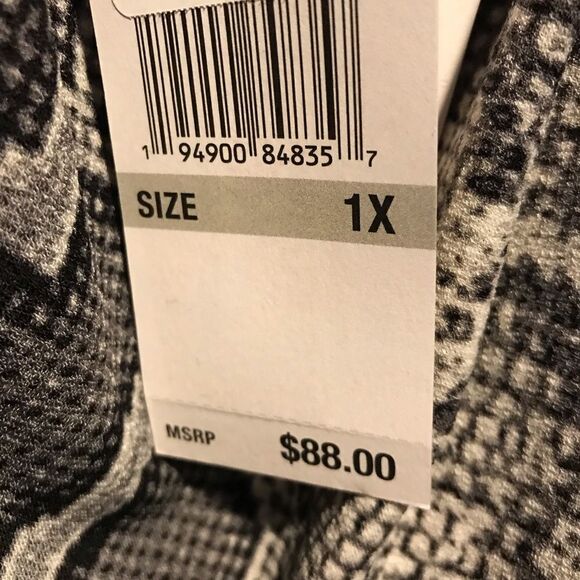 Michael Michael Kors Plus Size 1X & 2X One Shoulder Belted Python Tunic NWT - Picture 15 of 16